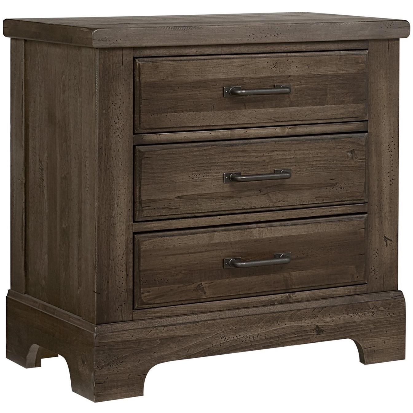 Artisan & Post Cool Rustic Solid Wood 3 Drawer Nightstand Rooms and
